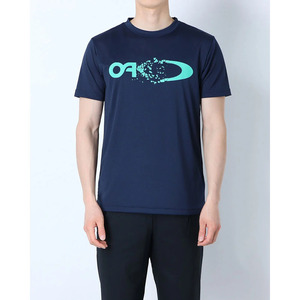 β極美品 OAKLEY オークリー 21SS ENHANCE MESH SS TEE 11.0 FOA402425 ドライメッシュ ロゴ Tシャツ XL ネイビー