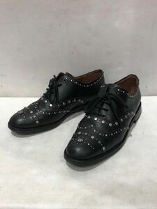 [COACH] コーチ TEGAN OXFORD WITH STUDS ブラック レザーシューズ ウイングチップ ts202311