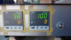 陶芸窯用　デジタル温度計二か所同時表示 SDC15