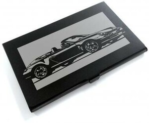 ブラックアルマイト「ポルシェ(Porsche) 911カレラ カブリオレ 」切り絵デザインのカードケース[CC-011]