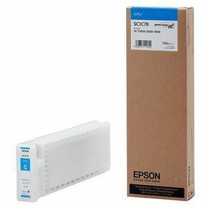 【新品】(まとめ) エプソン EPSON インクカートリッジ シアン 700ml SC1C70 1個 【×10セット】