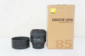 ⑥ Nikon ニコン AF-S NIKKOR 85mm F1.8 G カメラレンズ HB-62 フード 箱付き 0604276011
