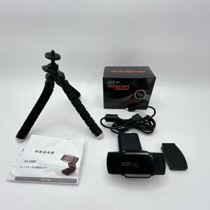 webカメラ HD1080P 三脚付き 動作確認済み ブラック (OI0342)