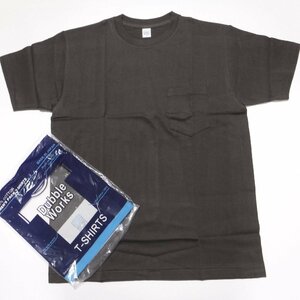 TT360 ウエアハウス ダブルワークス 新品 墨黒 胸ポケット付き 半袖Tシャツ M(38-40) 日本製 丸胴 無地 USAコットン DUBBLEWORKS