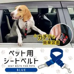 大人気 ブルー シートベルト 犬 ワンちゃん ペット用 車に乗せる 安心安全