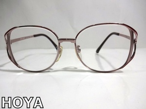 X4B070■ ホヤ HOYA ヴィンテージ 日本製 ピュアチタン ピンクゴールド色デザイン ブルーライトカット PC メガネ 眼鏡 メガネフレーム