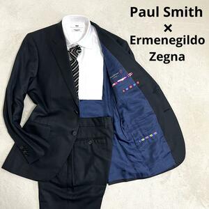 498 Paul Smith ポールスミス × Ermenegildo Zegna エルメネジルド ゼニアセットアップスーツ ネイビー M