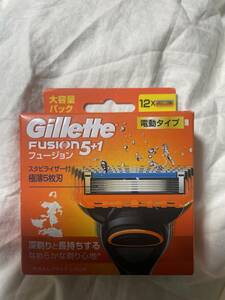 大人気 ジレット フュージョン 5+1 電動タイプ替刃 12個 未開封　お得 激安 処分 メンズ 髭剃り 脱毛 男子 男性w