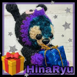 あみぐるみ☆ばいきんまん風×プレゼント☆星形ストラップ付き☆ハンドメイド