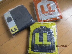 ■【新品】BOTH TIME コットン100% ハイネック 長袖 Tシャツ　LL　2色 　3枚セット 