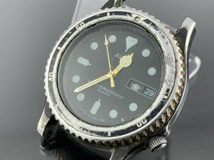 [A1296]本体のみの為1円～☆メンズ腕時計 クォーツ セイコー SEIKO ALBA ダイバーデザイン V348-6080 動作品