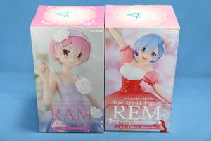 Re:ゼロから始める異世界生活 Trio-Try-iT Figure-ラム・フラワードレス＆-レム・Cherry Blossom- フィギュア２体セット★中古（未開封）