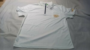 新品　LLサイズ　サンライン (SUNLINE)　管588DP 獅子ジップシャツ 半袖タイプ ホワイト SUW-04204CW LLサイズ