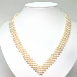 《本真珠3連ネックレス》A 42.2g 約51cm pearl necklace ジュエリー jewelry CH4/CH4