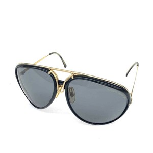 ◆PORSCHE DESIGN ポルシェデザイン サングラス◆ ブラック×ゴールドカラー ティアドロップ レディース sunglasses 服飾小物
