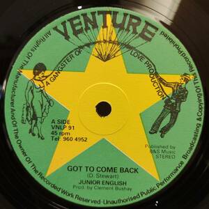 Junior English / Got To Come Back　[Venture Records - VNLP 91]