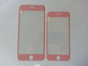 送料無料★新iPhone6s plus用全面保護フルカバー強化ガラスフィルムピンク★在庫赤字処分