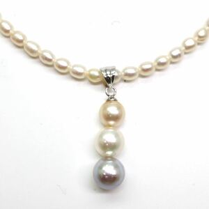 ◆アコヤ本真珠/本真珠ネックレス◆A● 約8.5g 約42.5cm 6.0-7.5mm珠 pearl パール jewelry necklace ジュエリーEA5/EB0