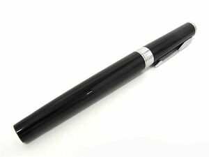 1円 ■美品■ PARKER パーカー インジェニュイティ キャップ式 万年筆 筆記用具 文房具 ブラック系×シルバー系 AX6194