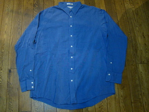 90s USA製 Burberrys of london ボタンダウンシャツ 17-36 ブルー 長袖 コットン ボタンシャツ Burberry バーバリー