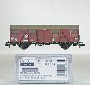 LILIPUT #L265035 ＤＢＰ（旧西ドイツ郵便） Ｐｏｓｔ ２ｓ-ｔ／１１型 郵便車（レッドブラウン）