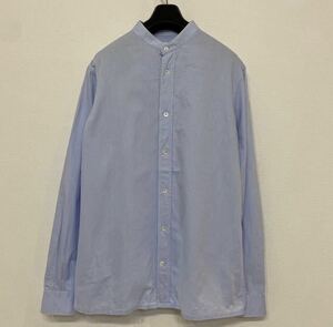 ◎名作◎希少◎完売◎ 美品 Martin Margiela 14 ここのえ イタリア 製 スタンドカラー シャツ 48 ブルー shirt マルタン マルジェラ