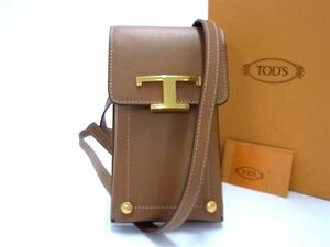 ■新品同様■ TODS トッズ タイムレス レザー ショルダーバッグ ミニバッグ スマホポーチ レディース ブラウン系 AZ0635