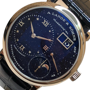 ランゲ＆ゾーネ A.LANGE&SOHNE リトルランゲムーンフェイズ LS1823AX/182.086 ブルー K18ホワイトゴールド K18WG 腕時計 ユニセックス 中古