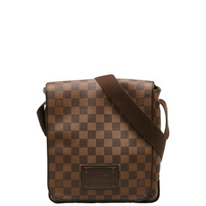 ルイ ヴィトン ダミエ ブルックリンPM 斜め掛け ショルダーバッグ N51210 ブラウン PVC レザー レディース LOUIS VUITTON 【中古】