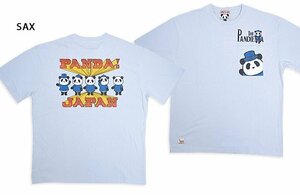 ハンドシグナル半袖Tシャツ◆PANDIESTA JAPAN サックスMサイズ 554352 パンディエスタジャパン パンダ ユニセックス