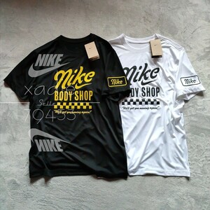 新品 正規品 NIKE ナイキ BODY SHOP ジャージ 半袖 Tシャツ 2枚セット 黒 ブラック 白 ホワイト ロゴ プリント L