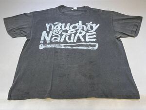 91年 ノーティ バイ ネイチャー ビンテージ Tシャツ XL 黒 ロック ラップ 当時物 NAUGHTY BY NATURE OPP ROCK RAP TEE フィアオブゴッド