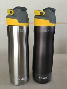 値下げ 新品 コンティゴ contigo 真空 断熱 ステンレス ボトル タンブラー 2個 セット 保冷 18H サーモ マグ 水筒 ブラック×シルバー