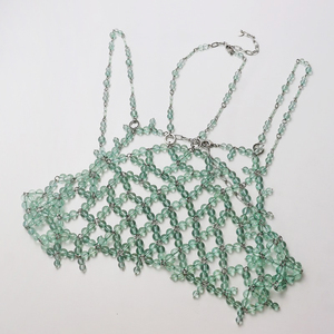 2023-2024 定価4万 ミューラル MURAL Dripping clear bustier （Green） クリアビスチェ /グリーン アクセサリービーズ-.【2400013854740】