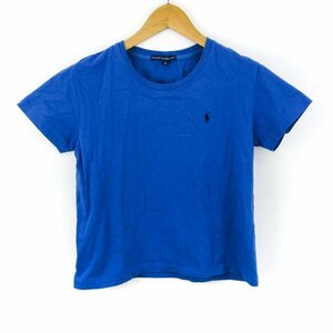 ラルフローレン 半袖Tシャツ コットン100% ポニーマーク ロゴ 無地 トップス レディース Mサイズ ブルー RALPH LAUREN