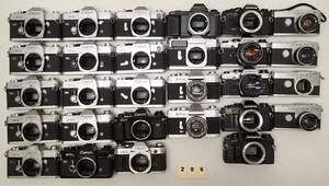 M286D 大量 ２８台 MF 一眼レフ カメラ ボディ レンズ等 CANON Canonflex EXEE AL-1 AE-1 FT T50 OLYMPUS PEN-FT OM30 OM40 等 ジャンク