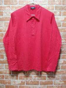 (送料一律185円) USED アーペーセー A.P.C. 長袖ポロシャツ 赤 サイズ１