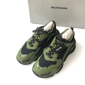 【222096】未使用 BALENCIAGA バレンシアガ トリプルS スニーカー ブラック カーキ 536737 W2CA1 1033 (43/28.5cm)