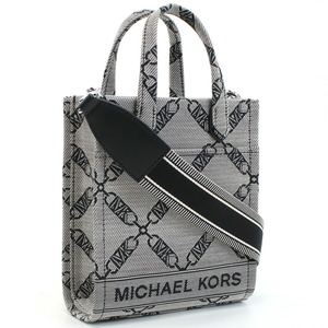 【新品 未使用】マイケルコース MICHAEL KORS GIGI トートバッグ ブランド 32F3S3GC4J 006 モノグラム ロゴ NAT-LUGG グレー系