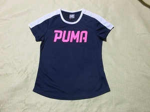 R-115★puma(プーマ)516039♪紺x白/半袖Tシャツ(M)★