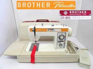 【よろづ屋】ブラザーミシン BROTHER ZZ2-B613 ペースセッター Pacesetter ハンドクラフト フットコントローラーあり レトロ (T0426-140)