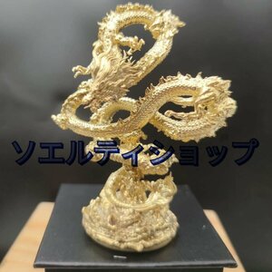 超人気★金色神龍 昇運金龍 龍 の置物 銅製 風水龍 金運アップ 置物