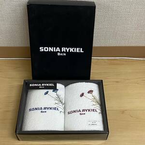 SONIA RYKIEL ソニアリキエル ウォッシュタオル 　2枚セット　花柄刺繍　no.107