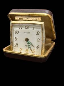 SEIKO セイコー 置時計 目覚まし時計 REPEAT 2JEWELS 昭和レトロ アンティーク 手巻き トラベルクロック 現状品