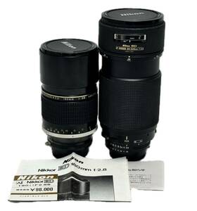 AZ-864 Nikon 一眼 カメラ レンズ 2本 ED AF NIKKOR 80-200ｍｍ F2.8 / ED 180ｍｍ Ｆ2.8 マニュアルフォーカス ニコン シャッター確認