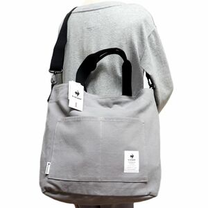 ★ルコック le coq sportif 新品 軽量 収納力 2WAY ななめ掛け ショルダー トートバッグ バッグ 鞄 かばん BAG 灰[36318-010]一 六★QWER