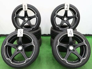 4本 社外 19インチ 8J +45 114.3 ラジアル ファルケン アゼニス FK453 225/40R19 レヴォーグ WRX S4 VAG クラウン マークX カムリ 再塗装品