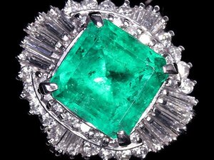 RV10886S【1円～】新品【RK宝石】≪Emerald≫ 豪華絢爛!! 極上エメラルド 大粒2.19ct!! 極上ダイヤモンド 0.51ct Pt900 高級リング ダイヤ