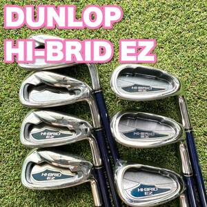 ゴルフ アイアン ダンロップ HI-BRID EZ レディース 7本 R 右 アイアンセット DUNLOP 