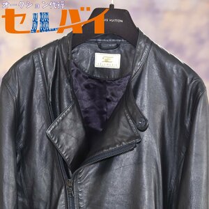 本物 極上品 ゼルパリ 最高級ラムレザー 5ZIP ダブルライダースブルゾン メンズ48 ブラック アウター ジャケット コート ZELE-PARIS